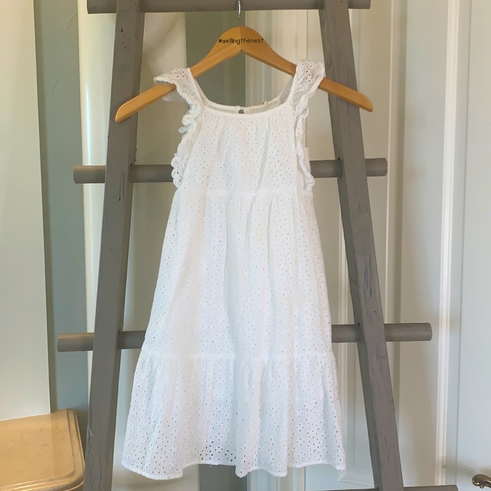 Girls white eyelet dress